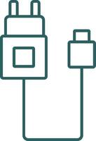 Charger Line Gradient Round Corner Icon vector