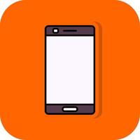 Mobile phone Filled Orange background Icon vector