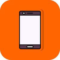 Mobile phone Filled Orange background Icon vector