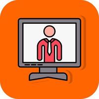 Businessman Filled Orange background Icon vector