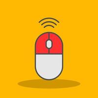 Wireless Mouse Filled Shadow Icon vector