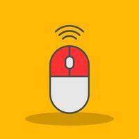 Wireless Mouse Filled Shadow Icon vector