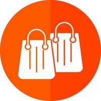 Shopping Bag Glyph Red Circle Icon vector