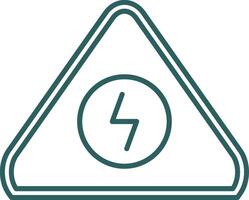 Electrical Danger Sign Line Gradient Round Corner Icon vector