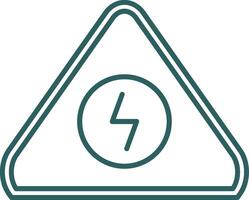 Electrical Danger Sign Line Gradient Round Corner Icon vector