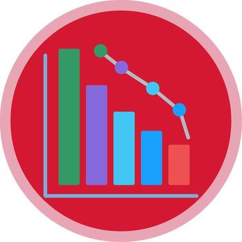 Decrease Flat Multi Circle Icon vector