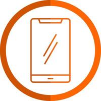 Mobile Phone Line Orange Circle Icon vector