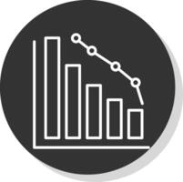 Decrease Line Grey Circle Icon vector