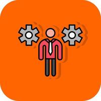 Business People Filled Orange background Icon vector