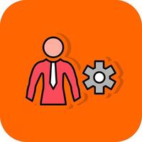 Businessman Filled Orange background Icon vector