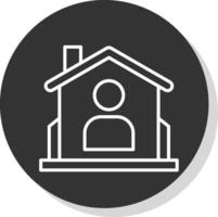 Residential User Line Grey Circle Icon vector