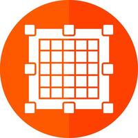 Grid Glyph Red Circle Icon vector