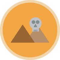 Skull Island Flat Multi Circle Icon vector