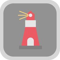 Lighthouse Flat Round Corner Icon vector