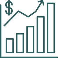 Stocks Line Gradient Round Corner Icon vector