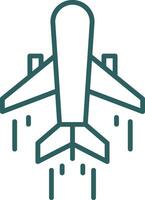Air Transportation Line Gradient Round Corner Icon vector