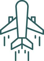 Air Transportation Line Gradient Round Corner Icon vector