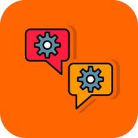 Chat Filled Orange background Icon vector