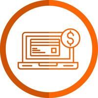 Payment Method Line Orange Circle Icon vector