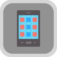 Mobile Phone Flat Round Corner Icon vector