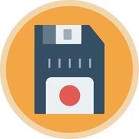 Floppy Disk Flat Multi Circle Icon vector