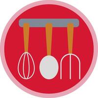 Kitchen Utensils Flat Multi Circle Icon vector