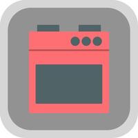 Stove Flat Round Corner Icon vector