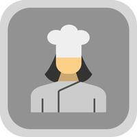 Lady Chef Flat Round Corner Icon vector