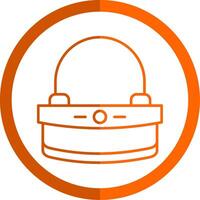 Clutch Line Orange Circle Icon vector