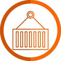 Container Line Orange Circle Icon vector