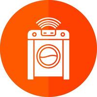 Smart Washing Machine Glyph Red Circle Icon vector