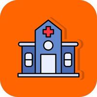 Hospital Filled Orange background Icon vector