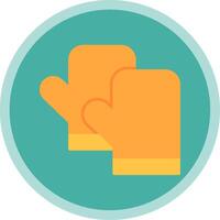 Kitchen Gloves Flat Multi Circle Icon vector