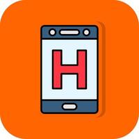 Hospital Filled Orange background Icon vector