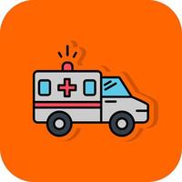 Ambulance Filled Orange background Icon vector