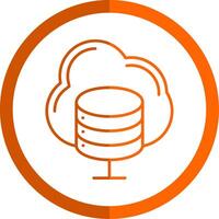 nube servidor línea naranja circulo icono vector