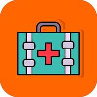 First Aid Kit Filled Orange background Icon vector