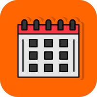 Calendar Filled Orange background Icon vector