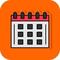 calendario lleno naranja antecedentes icono vector