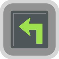 Turn Left Flat Round Corner Icon vector