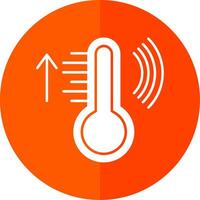 Smart Temperature Glyph Red Circle Icon vector