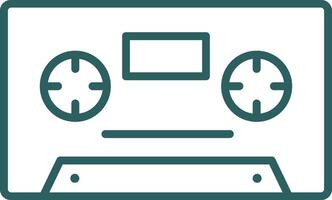 Cassette Line Gradient Round Corner Icon vector