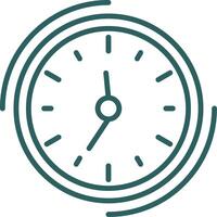 Clock Line Gradient Round Corner Icon vector