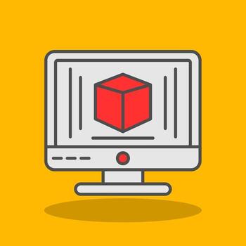 3d Modeling Filled Shadow Icon vector