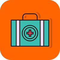 First Aid Kit Filled Orange background Icon vector