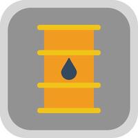 Oil Barrel Flat Round Corner Icon vector