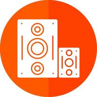 Speaker Glyph Red Circle Icon vector