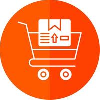 Shopping Cart Glyph Red Circle Icon vector