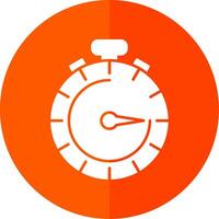 Stopwatch Glyph Red Circle Icon vector