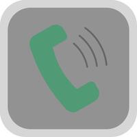 Phone Call Flat Round Corner Icon vector